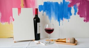 painting and wine 