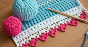 crochet needle and yarn